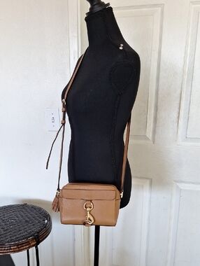 Rebecca Minkoff Camera Bag Crossbody Tan Leather